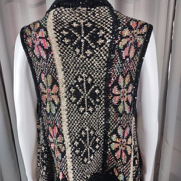 Mirror Image Womens Flower Pattern Open Front Cardigan Size M (NWT) - Picture 4 of 12